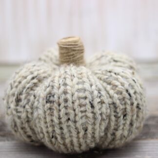 Knit pumpkin with cork stem